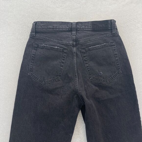 Abercrombie & Fitch Curve Love Jeans‎ Women's 28/6 The 90s Straight Black Denim - Picture 11 of 13